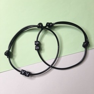 HITAM Black PARACOD BRACELET | Custom 2 LETTERS