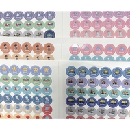 1.5cm Theme Style Collection Point Card Stickers 56 Pieces 1 Piece Comprehensive Pattern, Round 1.5x