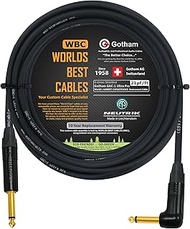 WORLDS BEST CABLES 20 Foot - Gotham GAC-1 Ultra Pro - Premium Low-Cap (21 pf/F) Guitar Bass Instrume