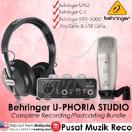 Behringer U-Phoria Studio Complete Recording Podcasting Bundle (UM2 / C-1 / HPS5000)
