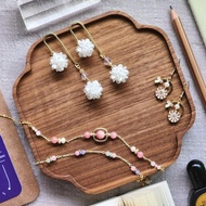 珊瑚色的十六分音符 | 蕾絲 & 冰種紅紋石 可調節式手鍊