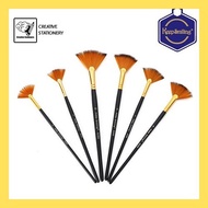 Keep Smiling Artist Fan Brush [ 6pcs Set ] / Painting Fan Brush