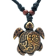 exoticdream Kalung Kura-kura Yin Yang Coqui Taino Sun dengan Tali Kapas