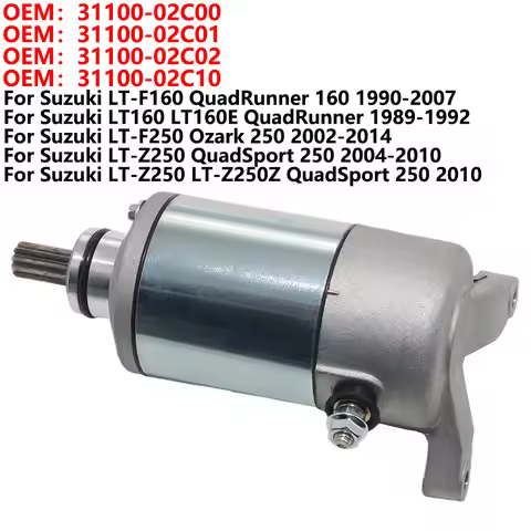Motorcycle Starter Motor For Suzuki LT160 LT-F160 LT-F250 LT-Z250 QuadRunner 31100-02C10 31100-02C02