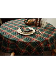 1片復古格紋桌布/桌旗/餐墊/咖啡桌布,適用於餐廳、飯桌、戶外野餐