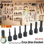 POPULAR 1Pcs 12 Point Torx Socket, 78mm Length Long Bit Electric Drill Socket Adapter,  M5-M19 Metri