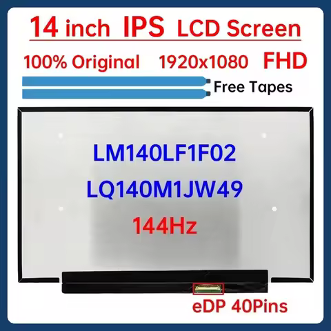 14 Inch 144Hz Laptop LCD Screen LM140LF1F02 LQ140M1JW49 For ASUS ROG Zephyrus G14 GA401Q PX401Q Disp
