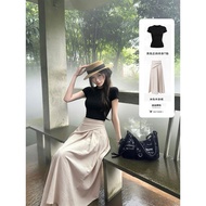 Small Pear Shape Body Slimmer Look Berkeley Skirt Summer Light Mature Commuter Skirt A-Line Slim-fit