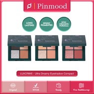 Luxcrime - ULTRA DREAMY EYESHADOW Compact - 4 Colors Intense Minimal Fall Out &amp; Long Lasting Eye Shadow, Almond Biscotti/Compact Blackforest/Rose Cocktail