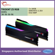 G.SKILL DDR5 TRIDENT Z5 RGB RAM DUAL CHANNEL 6000MHZ | 1.35V | 4800 MT/s | [2x16GB 36-36-36-96] | (B