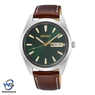 SEIKO SUR449 SUR449P SUR449P1 Male Green Analog Leather Watch