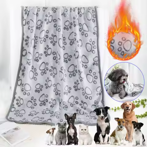 Premium Soft Dog Blanket Washable, 4 Size Cat Blanket for Indoor Cats Large Medium Small Dog Puppy E