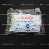 Melody 6mm Cable Clamp 6mm Electrical Cable Clamp/ Concrete Nails Round Cable Clips Cable Clip/ + Na