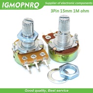 5PCS 1M ohm WH148 B1M 3pin Potentiometer 15mm Shaft With Nuts And Washers WH148-1M shaft-15mm