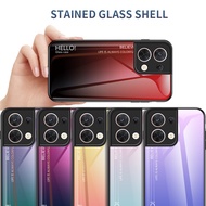 Case OPPO Reno8 Reno7 5g Reno7Z Reno6z Reno6 Reno5 5G Reno4 4G Reno2z Case Gradient Tempered Glass Back Phone Casing Slim Cove