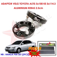 TIRE ADAPTER 5x100 TO 5x114.3 25MM SPACER TIRE GANJALAN SELAMINAL TOYOTA ALTIS LIGHTNING ADAPTER