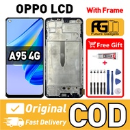 LCD with FRAME for OPPO A95 4G Compatible For ORIGINAL LCD Skrin Touch Screen Replacement