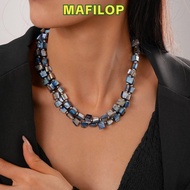 MAFILOP Colorful Necklace, Irregular Double-layer Beaded Necklace, Fashion Elegant Exaggerate Jewelr