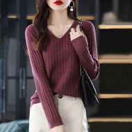 old money style women old money shirt old money style Spring Women's V-Neck Long Sleeve Cashmere Shi