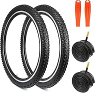 GRELiving Bicycle Tyres + Inner Tube 26/27.5/29 x 2.1 Inch Bike Tyres for Mountain Bike/City Bike/Ro