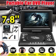 7.8Inch Portable DVD Player Home Car VCD CD Player MP3 TV Portatil Cable Rotate LCD Screen SD Cards