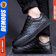 Sepatu Casual Sneakers Kulit Pu Hitam Pria Dewasa  -Demous Pedro