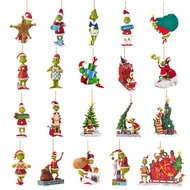 Creative Green Monsters Christmas Tree Decoration Green Grinch Hanging Ornaments Cartoon Pendants Cr