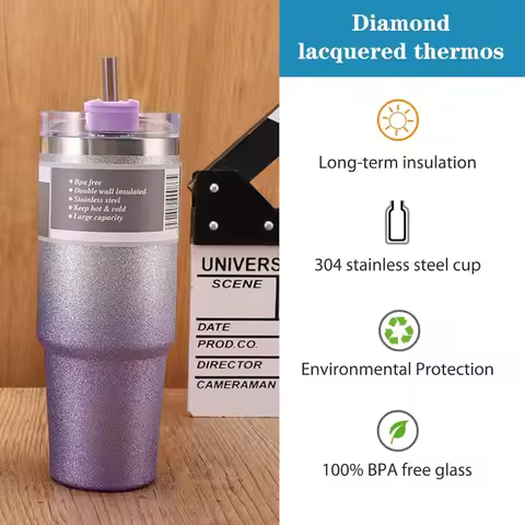 30oz 890ML Stainless Steel Vacuum Tumbler With Straw Leakproof Thermal Car Mug Outdoor Sports Water