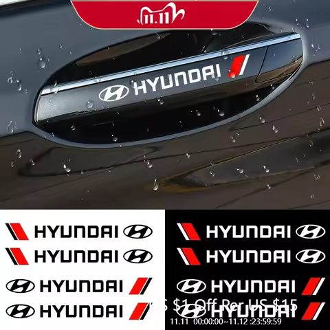 4pcs Car Door Handle Stickers Body Vinyl Stickers Decals Accessories For Hyundai I30 I20 Creta Matri