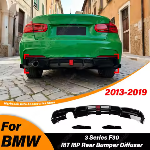 For BMW 3 Series F30 MT MP 2013 2014 2015 2016 2017 2018 2019 Car Rear Bumper Diffuser ABS Sports Sp