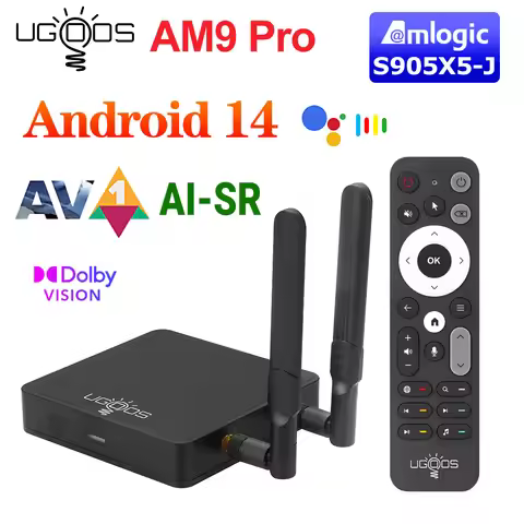 UGOOS AM9 Pro Amlogic S905X5-J TV BOX Android 14 LPDDR5 4G64G Supoprt AI-SR 4K HDR WiFi6 BT5.2 1000M