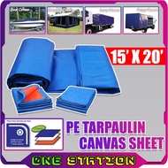 15' x 20' Multipurpose Waterproof PE Tarpaulin Canvas Sheet Truck Cover Canvas Canopy Kanvas Khemah 