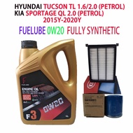 HYUNDAI TUCSON TL 1.6/2.0 , KIA SPORTAGE  QL 2.0 OIL FILTER + AIR FILTER + FUELUBE 0W20  FULLY SYNTH
