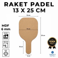 Padel Racket 13 x 25 cm - 6 mm MDF Cut Wooden/ Plywood/ Accessory/