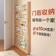 _門後超薄收納櫃實木書架置物架收納多層落地展示架幼儿園兒童書架