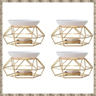 (GJTQ) 4X Ceramic Fragrance Lamp Essential Oil Burner Metal Burner for Essential Oils Wax Melt Burne