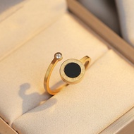 OYJR แหวนสแตนเลส แหวนปรับขนาดได้ แหวนแฟชั่นหญิง