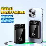 Magnetic Wireless Power Bank 20000mAh Portable Charger Powerbank 22.5W LED Compatible Apple iPhone 1