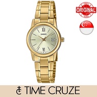 [Time Cruze] Casio LTP-V002 Analog Quartz Gold Tone Stainless Steel Strap Women Watch LTP-V002G-9B3U