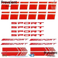 PREVAL 24pcs Auto Racing Sport Logo Decals, Reflective PVC 4 Pcs Sports Stickers: (5.1inch X 0.3inch) Car Decor Stickers, 12Pcs Wheel Rim Decal Stripes (2.36inch X 2.36inch)