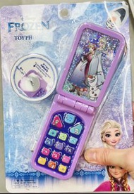 現貨📱兒童仿真手機💜正版 迪士尼公主 魔雪奇緣 冰雪奇緣 音樂發聲閃燈兒童仿真手提電話相機玩具 電話手機摺機 學習玩具 聖誕禮物 生日禮物 DISNEY TOY STOY  FROZEN PRINCE