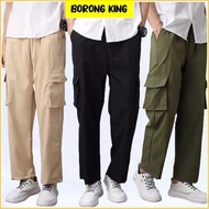 BKO_Vintage Casual Plus Size Cargo Pants Men Baggy Straight Cut Overalls Casual Jogger Pants Men Sweatpants
