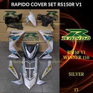 RAPIDO COVER SET RS150R/RS150 V1 WINNER 150 (13) SILVER (STICKER TANAM/AIRBRUSH) COVERSET