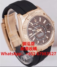 【御泓齋】高價收購 勞力士 Rolex Sky-Dweller 2021 Rolex Sky-Dweller 18K Rose Gold Chocolate 42mm Oysterflex Watch