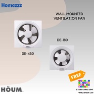 HOUM DE180 6 INCH DE450 10 INCH WALL MOUNTED VENTILATION FAN