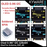 Oled 0.96" Blue Yellow White I2C 128x64 LCD Display Module Yellow Whitebiru 0.96 Inch For Arduino ES