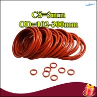 Red silicone O-ring sealing ring CS3mm*OD102-300mm waterproof ring high temperature resistant sealin