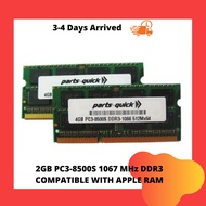 2GB PC3-8500S 1067 MHz DDR3 COMPATIBLE WITH Macbookpro RAM
