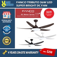Fanco Tributo 36W LED Extremely Bright Tri-Tone DC Ceiling Fan 46 56