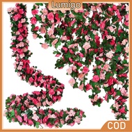 2.5M Flower Garland Flower Vines Artificial Rose Vy Vines Hanging Wall Flowers Plant for Hotel Weddi